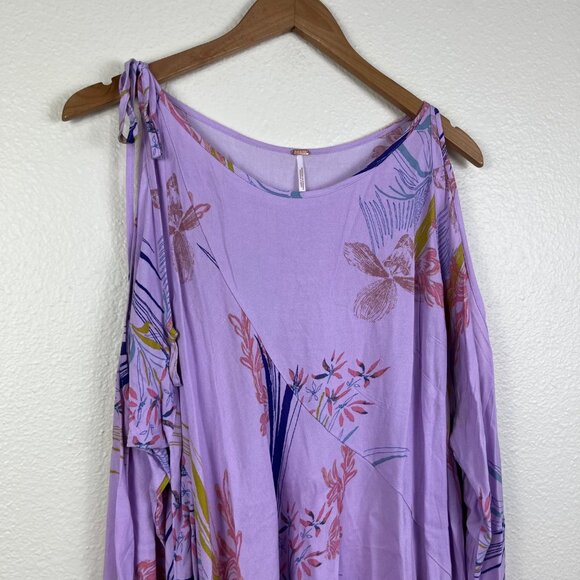 Free People Clear Skies Floral Printed Asymmetrical Tunic Dress Women’s Size S - Picture 3 of 9